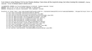 Ubuntu: hadoop namenode -format showing error