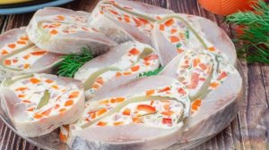 Аппетитный калейдоскоп.
ЗАКУСКА ИЗ СЕЛЬДИ С ОВОЩАМИ