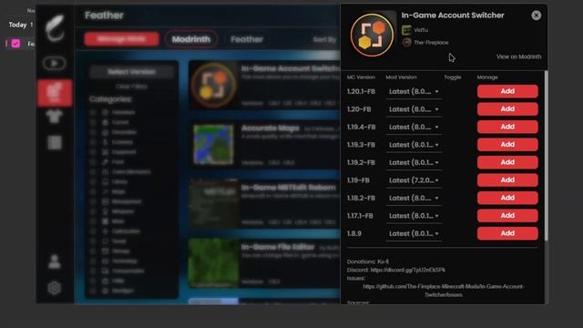 How to use feather client with a cracked account
