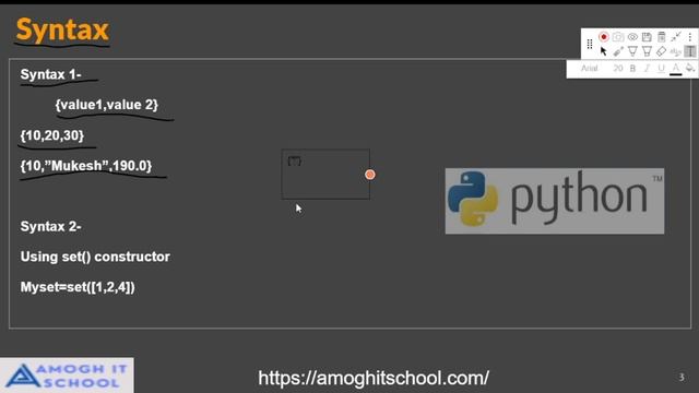 Set in Python смотреть онлайн