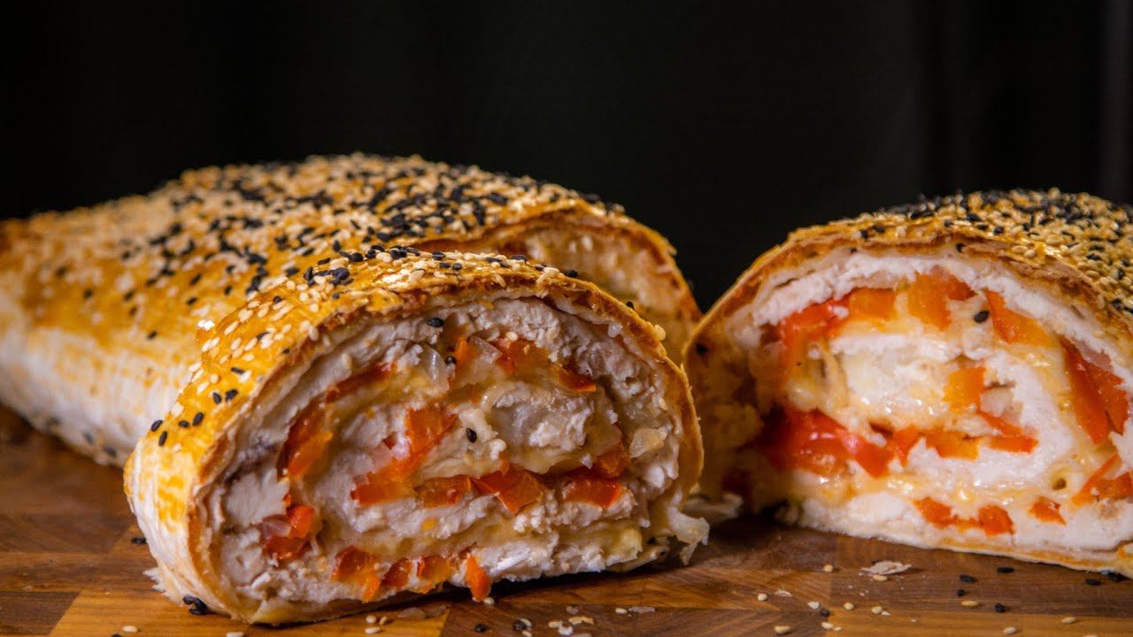 Рулет из лаваша в духовке. Быстрый и лёгкий рецепт смотреть онлайн