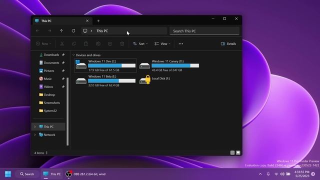 New Windows 11 Build 23466 – Never Combine Taskbar Icons, New File Explorer, and Fixes (Dev) смотреть онлайн