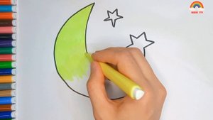 Как Нарисовать ?Луну и ⭐️Звёзды | Как Нарисовать Луну и Звёзды