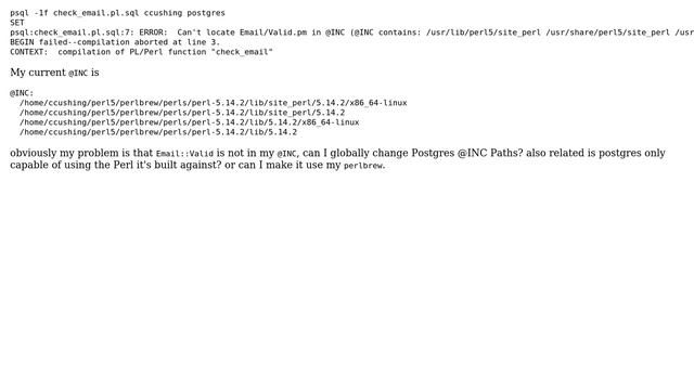 Databases: Using PL/PerlU with a non system perl lib смотреть онлайн