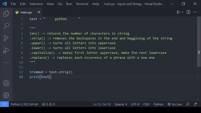 Inputs and Strings (+ Project) | Python Tutorial for Beginners #2