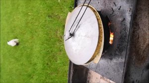 Плов в казане из свинины.