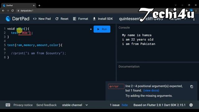 How to create optional and required parameters in dart programming language | dart tutorial class 8