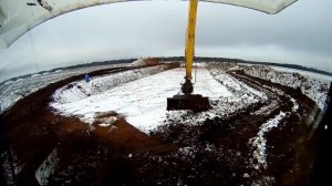 Как мы строили дорогу по болоту Длиннорукий экскаватор