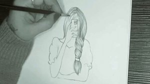 Hidden face drawing // A girl taking a selfie drawing// Pencil Drawing// #kaushliyaartncraft