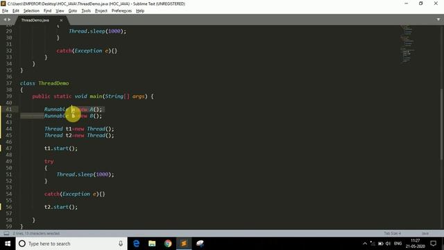 44 | Implementing a Thread Using Runnable Interface in JAVA