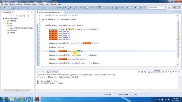 How to check an object exist or not in the ArrayList? | Java Collection Framework