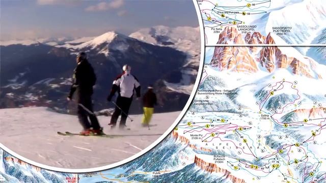 Val Gardena. Italy. Alps. Лыжный курорт Валь Гардена. Италия. Альпы смотреть онлайн