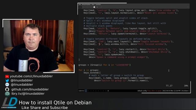 Qtile on Debian First Look смотреть онлайн