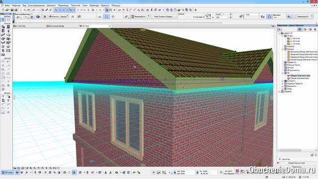ArchiCAD 19 (архикад). Проблема отсечения стен крышей. (Алексей Каширский) смотреть онлайн