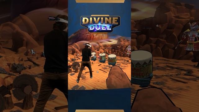 Divine Duel VR fighting game meets MIXED reality! #shorts