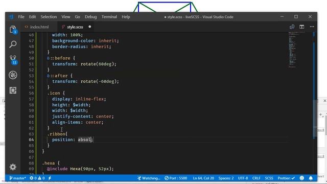 Pure CSS3 Social Media font awesome Icons HTML Hexagon Tutorial - web development