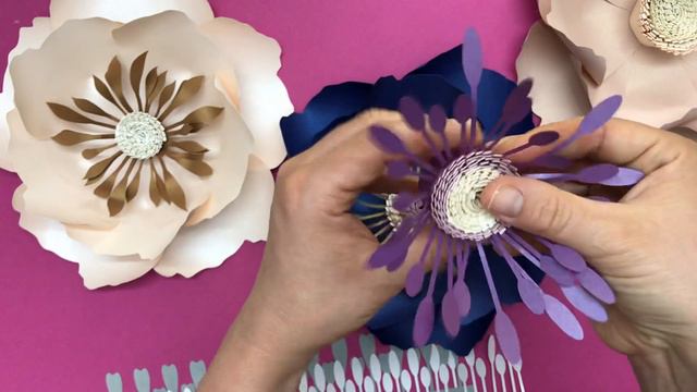 Paper flower centres made with LONG STAMENS template and video tutorial смотреть онлайн