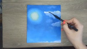 Как нарисовать картину #7 | акрил | облака в небе | шаг за шагом