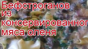 Как приготовить оленя пошаговый рецепт - Бефстроганов из консервированного мяса оленя за 35 минут