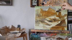 Натюрморт с рыбой. Живопись в три краски. Гризайль. Масляная живопись для начинающих..mp4