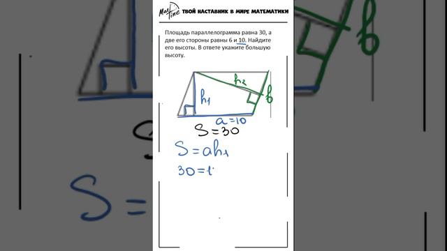 Площадь параллелограмма математика ФИПИ Геометрия #маттайм #математика #фипи #геометрия