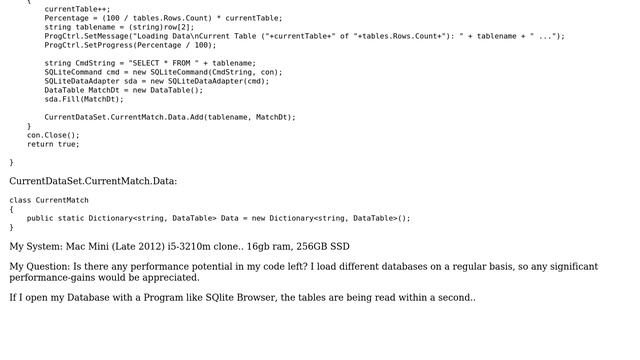 Code Review: Optimizing SQLite SELECT Performance