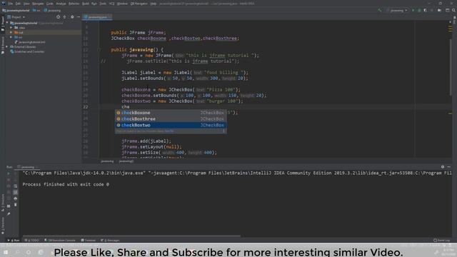 #9 CheckBox item Component Java Swing with GUI Software development tutorial 2021.