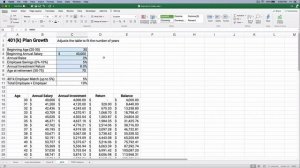 Create a 401K Growth Calculator in Excel