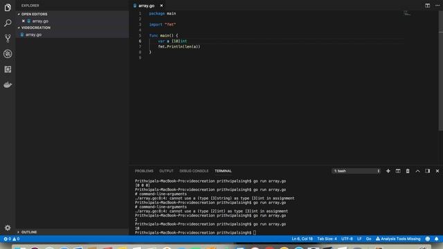 #6 Array in Golang смотреть онлайн
