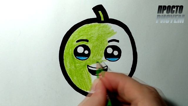 Как нарисовать МИЛЫЙ АРБУЗ ЦЕЛИКОМ просто, Рисунки для детей и начинающих #drawings смотреть онлайн