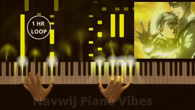Shock Piano AOT [1 HOUR LOOP] ~ attack on titan relaxing music Shingeki no Kyojin (進撃の巨人) S4 ED