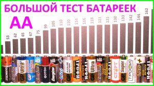 БОЛЬШОЙ тест батареек АА. Тестирование батареек формата AA. BIG battary cell test size AA R6 LR6.