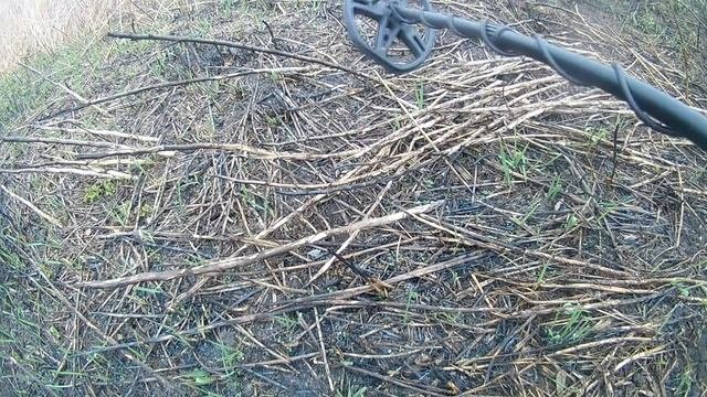 Коп металла в камышах у реки. Куча чермета.