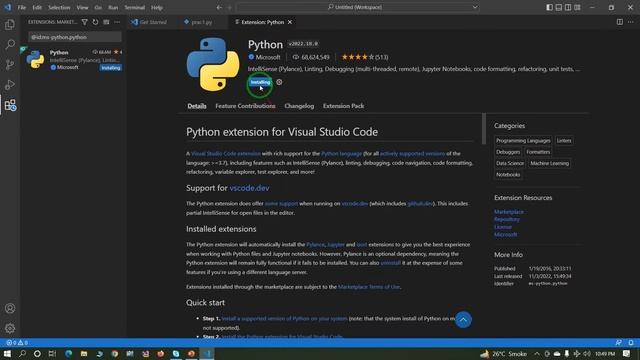 Create First Python Project | Python in Visual Studio Code 2022 #python