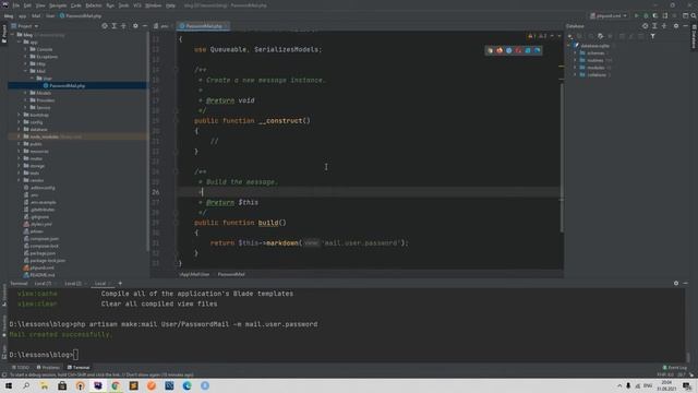 Laravel создание Блога 27. Автогенерация пароля, отправка почты. Mailtrap и класс Mailable в Larave