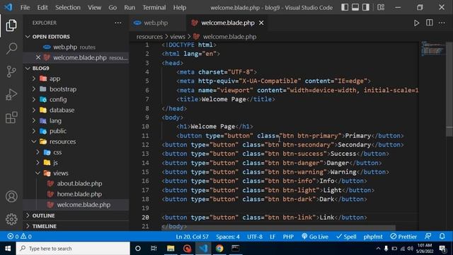 Laravel 9 tutorial # Add bootstrap in Laravel  #laravel9