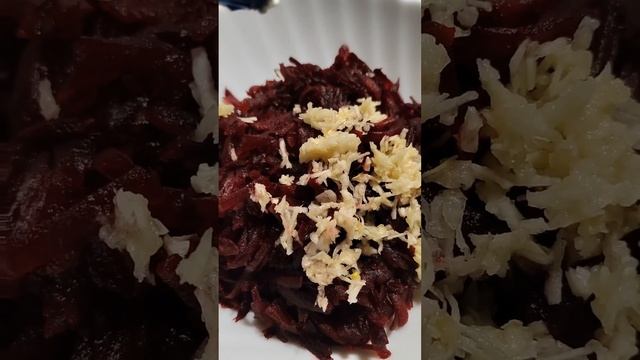 Свекольный салат с чесноком и майонезом / Beet salad with garlic and mayonnaise