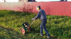 мотокоса на колесах