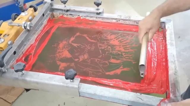 Вытравные краски. Печать на ручном карусельном станке.