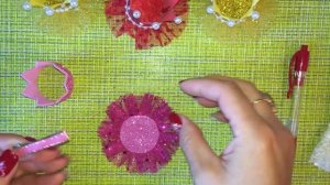 Корона заколка из глиттерного фоамирана