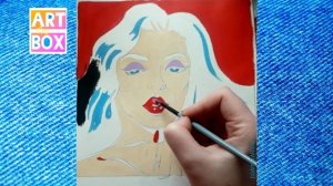 Рисуем девушку красками просто. Drawing girl easy way gouache colours