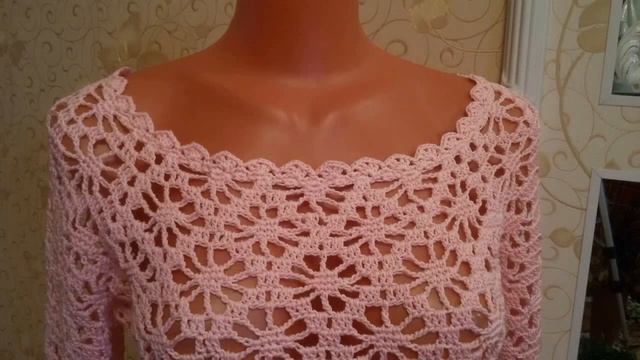 Ажурная блузка крючком.Openwork blouse crochet.