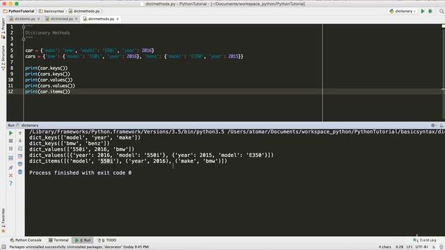 Learn Python 3 From Scratch - Dictionary Methods