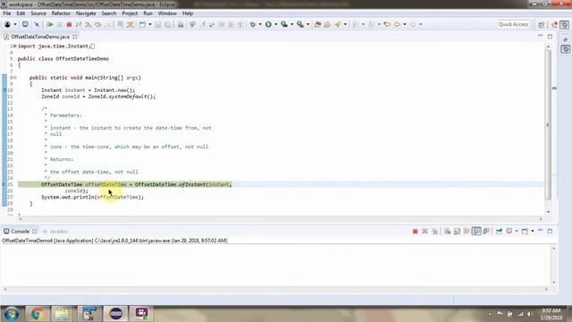How to use ofInstant method of OffsetDateTime Class?  | Java 8 Date and Time