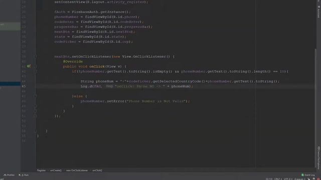 Verify User With OTP  |  Android Firebase Phone Authentication System | Android Studio | Part 2/4