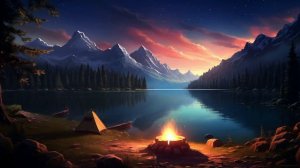 Живые обои на рабочий стол - Lake and Stars 4K