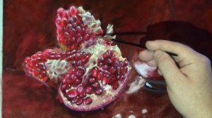 рисуем гранат маслом   видео 2 (блики света)
