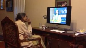 Ammi watching poetess Lata Haya Part 1