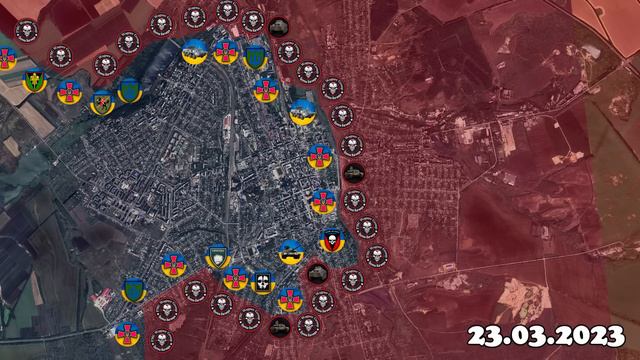 BAKHMUT on the map, fighting in the city center смотреть онлайн