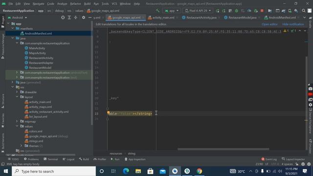 Part#9 Restaurant App in Android Studio  with Google Map api Integration ,Android app development